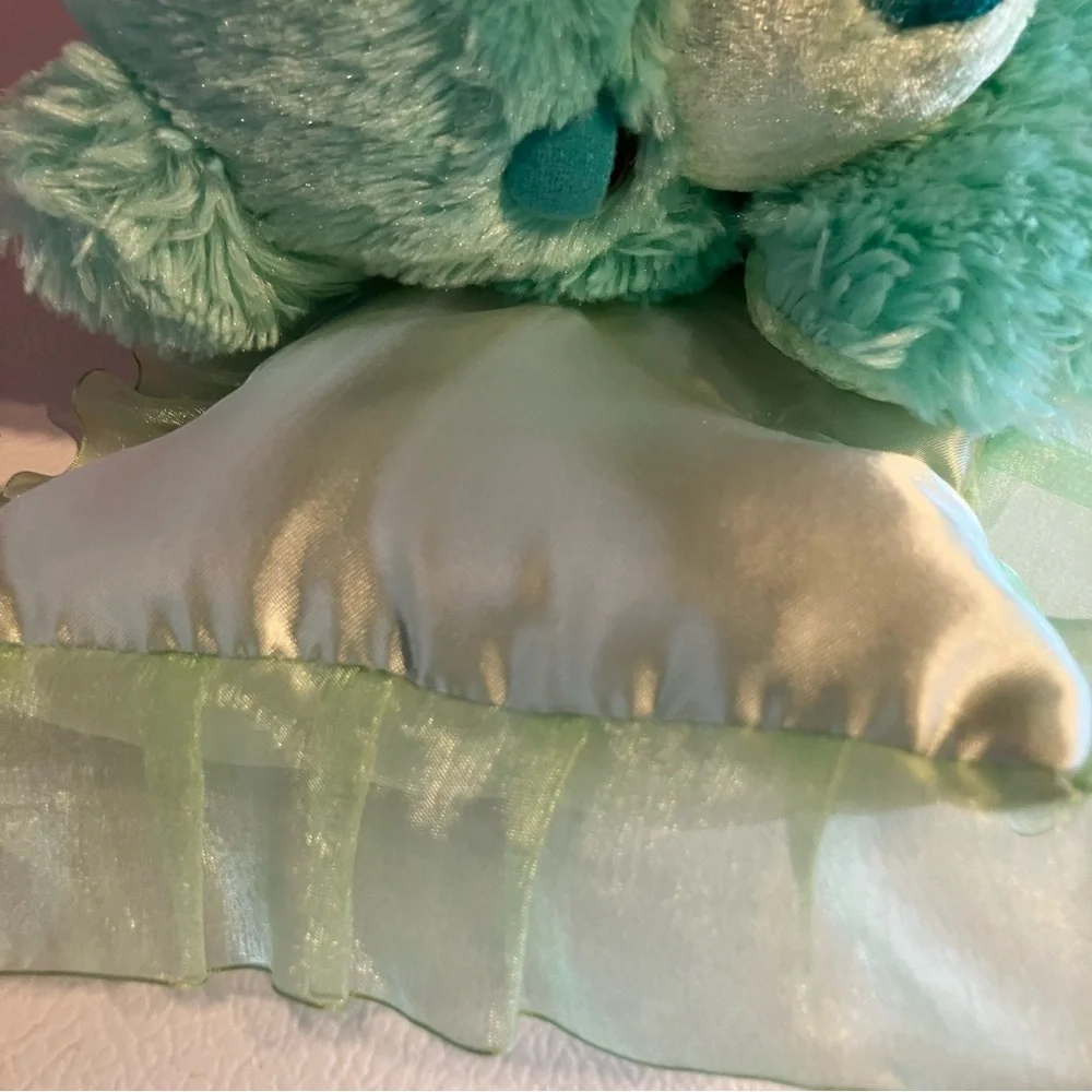 Aqua Soft Plush Sleepy Time‎ Bear with Satin Pillow